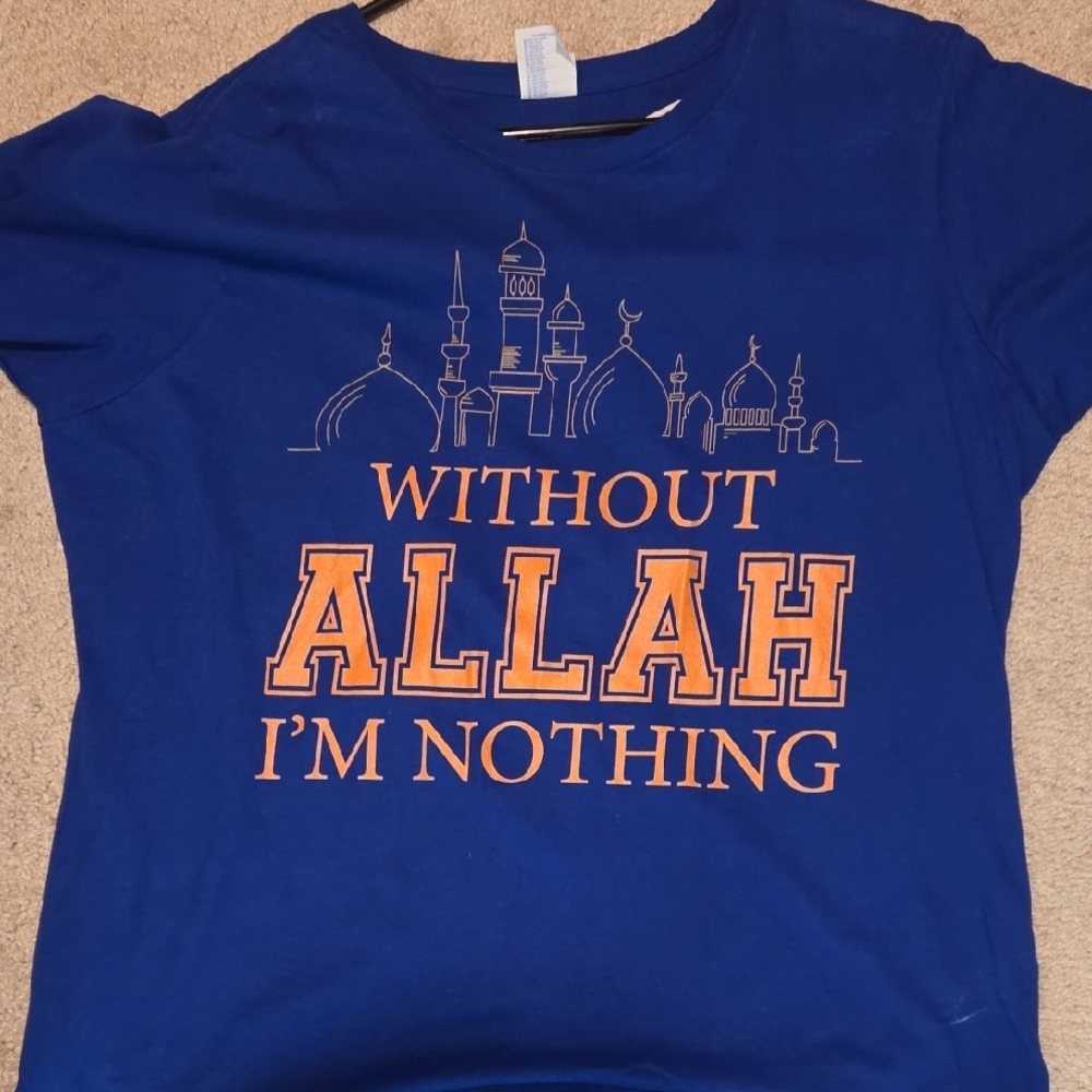 Blue Kids Shirt with Orange Print